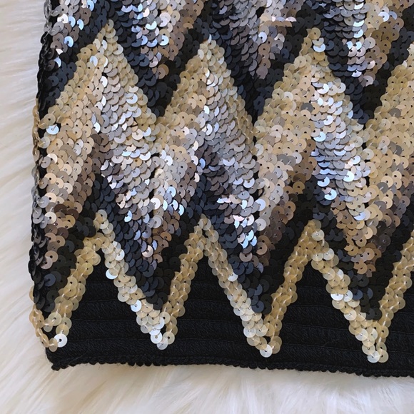 Wow Couture Chevron Sequin Strapless Mini Dress - Picture 4 of 5